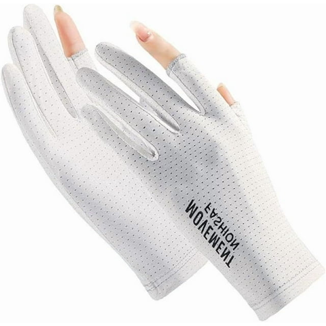 HUGFEGWE Gants de Mode pour Hommes et Femmes, Gants de Sport Extérieurs à Deux Doigts, Gants Respirants pour Randonnée, Cyclisme, Pêche d'Été CJB91-85500