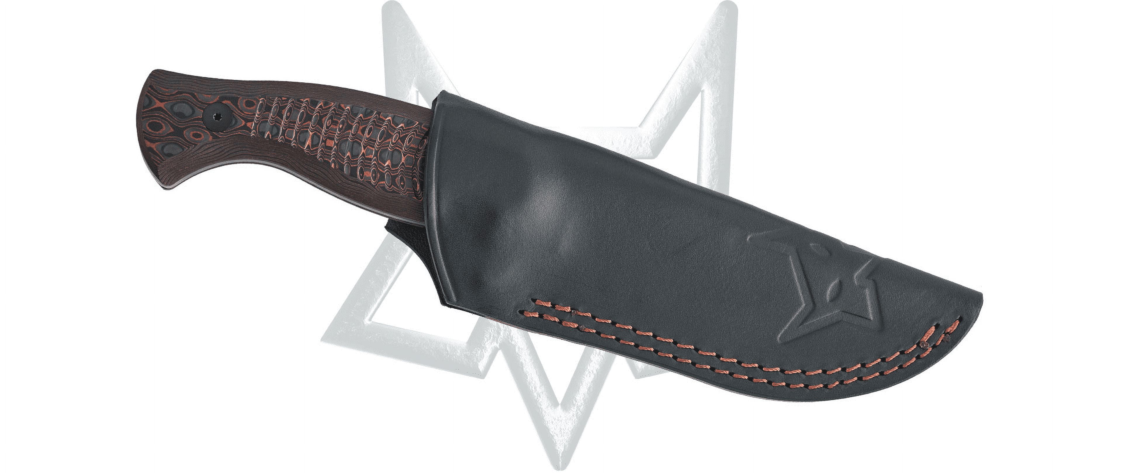 Fox Knives Eastwood Tiger Fixed Blade FX-106DCF Uni Copper Fat Carbon Fiber Damascus Knife