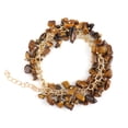 thumbnail image 1 of Xiao Hua Pulsera de cuentas hecha a mano, ideal para hombres y mujeres, con borlas de cristal de piedra natural irregular y gota de agua de piedra triturada (marrón)., 1 of 5