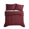 thumbnail image 4 of Brooklyn Loom Solid 100% Cotton Percale Burgundy 3-Piece Full/Queen Comforter Set, Solid Casual themed, Adult Bedding, OEKO-TEX Certified, 4 of 9