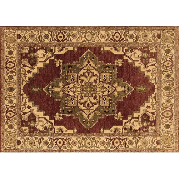 Ahgly Company Machine Washable Indoor Rectangle Oriental Brown Industrial Area Rugs, 3' x 5'
