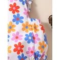 thumbnail image 6 of Wassery Baby Girl 4th of July Jumpsuit Summer Floral Print Ruffle Flying Sleeve Suspenders Rompers, 6 of 8
