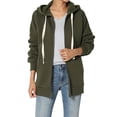 thumbnail image 1 of TheMoogan Women's PLUS Essential Full Zip Cotton Fleece Hoodie Sweatshirt Relaxed Track Jacket, 1 of 7
