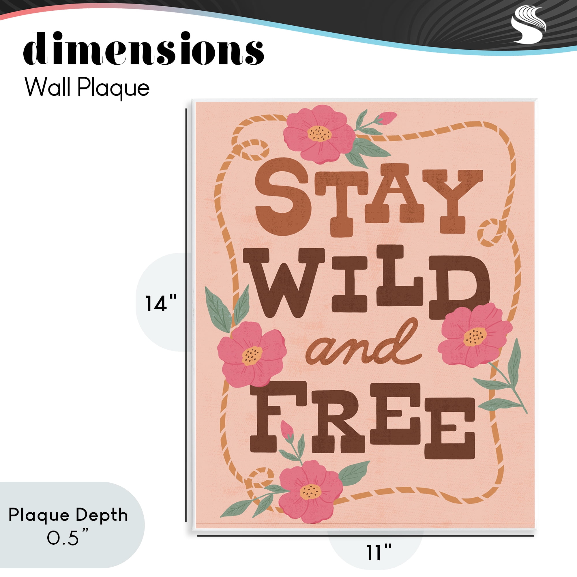 Stupell Industries Wild & Free Boho Girl Wall Plaque Art, design by Nina Seven