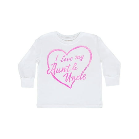 

Inktastic I Love My Aunt and Uncle in Pink Chalk Heart Gift Toddler Boy or Toddler Girl Long Sleeve T-Shirt