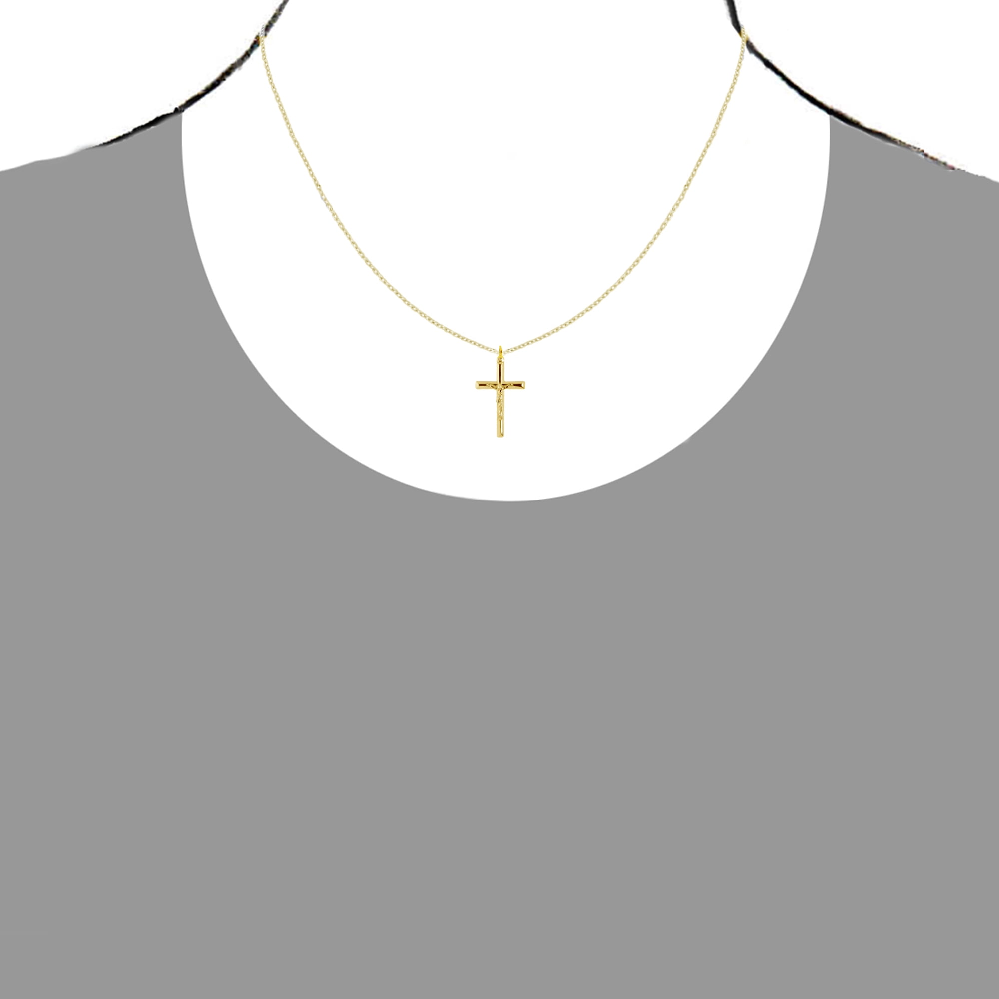 Ritastephens Sterling Silver Cross Pendant Necklace, 18 in, Cable Chain, Gift Box
