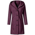 thumbnail image 6 of Fanshiluo Women's Hooded Mid Length Single Breasted Coat, Casual Outerwear with Pockets for Fall Winter,Size S-3XL, 6 of 6