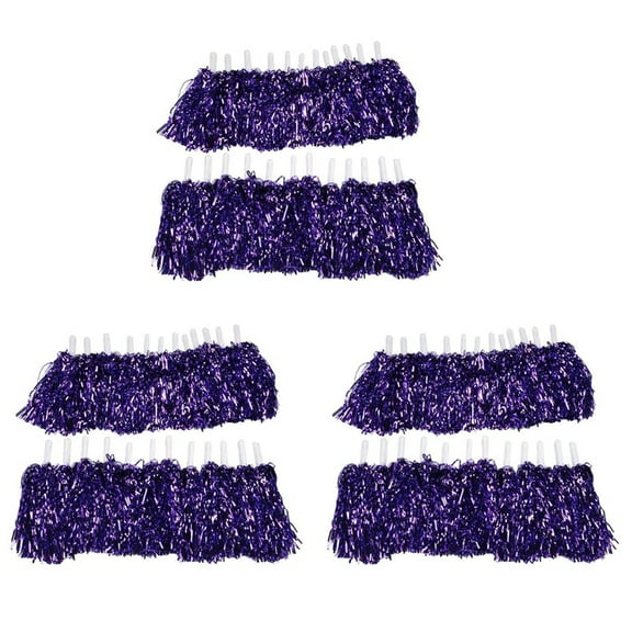 72Pcs Cheerleading Pom Poms Metallic Foil Cheer Pom Poms with Plastic Handle for Adults Kids Cheerleaders