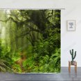 thumbnail image 4 of Nature Forest Landscape Shower Curtain Waterfall Trees Plants Tropical Jungle Scenery Bath Curtains Wall Hanging Bathroom r, 4 of 7