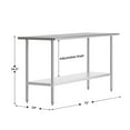 thumbnail image 4 of Flash Furniture 24x72 Portable Prep and Work Table with NSF Certified 18 Gauge Stainless Steel Top Shelf and Adjustable Galvanized Steel Undershelf, 4 of 8
