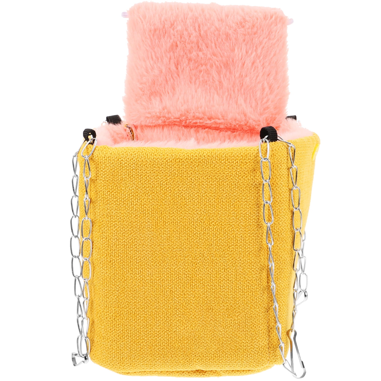 PAMINGONO Yellow Plush Small Pet Warm Hanging Hammock Bed for Hamsters Rats Birds Cage Nest