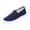 Dark Blue, variant on Slip-On Canvas Sneakers, Low Top Casual Shoes, School and Streetwear, Everyday Walking Footwear, Elastic Side Panels, Women Slip-On Platform Loafers Casual Comfortable Loafer Shoes, White 7