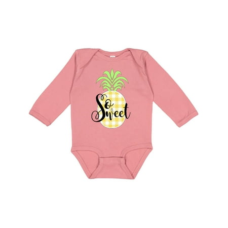 

Inktastic So Sweet-Plaid Pineapple Gift Baby Boy or Baby Girl Long Sleeve Bodysuit