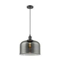 Innovations Lighting  Franklin Restoration Bell - 1 Light 12" Cord Hung Mini Pendant Oil Rubbed Bronze/Plated Smoke