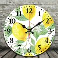thumbnail image 2 of Watercolor Pineapple and Flower Wall Clock Silent Non Ticking Wooden Wall Clocks Battery Operated 10 Inch Round Wall Decor for Bathroom Kitchen Bedroom, 2 of 8