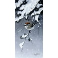 thumbnail image 2 of Goebel, Wilhelm 18x32 Gold Ornate Wood Framed with Double Matting Museum Art Print Titled - Winter Sprite - Golden Crown Kinglet, 2 of 4