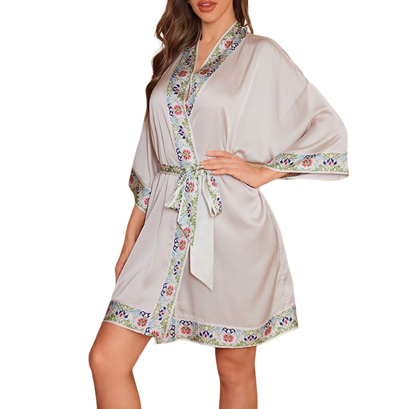 Birdeem Ladies Elegant Vintage Nightgown Luxurious Home Satin