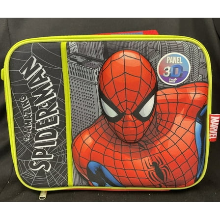 The Amazing Spiderman 3D Insulated Zip Closure Adjustable Strap Lunch Bag Marvel