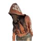 thumbnail image 2 of Pntutb moda mujer otoño nuevo estilo abrigo Color sólido estampado de letras Kepeng con capucha suéter de manga larga liquidación Pntutb Pntutb-584, 2 of 6
