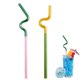 thumbnail image 1 of Pajitas de vidrio dobladas reutilizables, pajitas de vidrio para batidos, bebidas, batidos, jugos, 2 paquetes (multicolor), 1 of 6