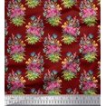 thumbnail image 1 of Soimoi Poly Georgette Fabric Leaves & Floral Print Fabric by the Yard 52 Inch Wide, 1 of 3