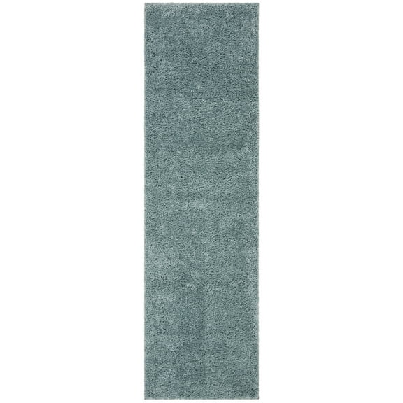 SAFAVIEH August Carlene Solid Plush Shag Runner Rug, Aqua, 2'3" x 12'