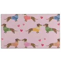 Colorful Funny Dachshund Door Rugs,Washable Non Slip Door Mats Indoor,Decorative Door Mats,Entry Mat Indoor for Entrance,Bedroom,Kitchen,Bathroom,17"x30"