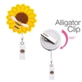 thumbnail image 6 of 24'' Retractable Badge Holder, Embroider Sunflower Badge Reel with 360° Swivel Alligator Clip ID Name Badge Clip, Clearance, for Nurse Teacher Student (Yellow), 6 of 7