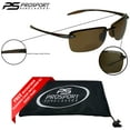 thumbnail image 4 of proSPORT POLARIZED Bifocal Reading Sunglass Rimless Wrap Around Brown Men Women, 4 of 6