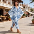 thumbnail image 5 of DISNIMO Kaftan Dress for Women German Shepherd Flower Print Plus Size V-neck Beach Cover up Batwing Sleeve Caftan Maxi Dresses Hawaiian Summer Long Swimsuit Cover Ups, 5 of 7