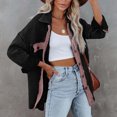 thumbnail image 2 of Shirts for Women Lapel Collar Striped Printed Long Sleeve Button Down Pockets Long Blouse Ladies Fall Tops, 2 of 7