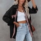 thumbnail image 1 of Pntutb Mujeres Moda Turndown Collar Walf Checks Camiseta de manga larga Blusa tops Liquidación Pntutb Pntutb-686, 1 of 9