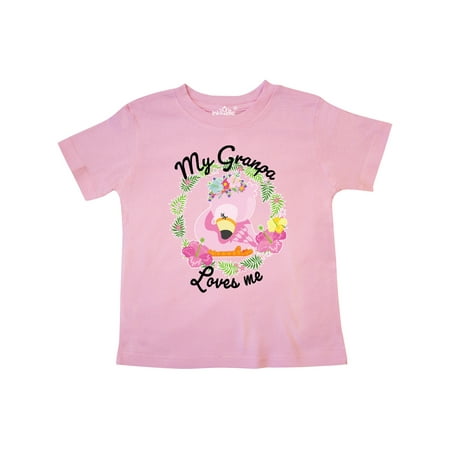 

Inktastic Baby Flamingo My Granpa Loves Me with Flower Wreath Gift Toddler Boy or Toddler Girl T-Shirt