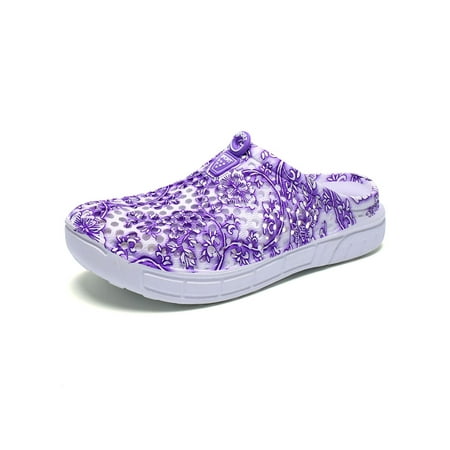 

Lumento Women Sandals Slip On Mules Beach Clogs Lightweight Casual Shoes Indoor Outdoor Quick Dry Summer Slides Purple 7