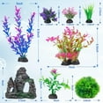 thumbnail image 2 of Aquarium Decorations Fish Tank Artificial Plastic Plants & Cave Rock Decor Set, Goldfish Betta Fish Tank Accessories Small Large Fish Bowl Decorations（8 Pieces), 2 of 7