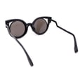 thumbnail image 4 of Super Cool Double Rim Art Deco Cat Eye Bolt Arm Sunglasses Black - Blue Mirror, 4 of 4