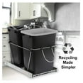 Double 35Quart Sliding Pull Out Waste Bin Container, Kitchen Trash Can
