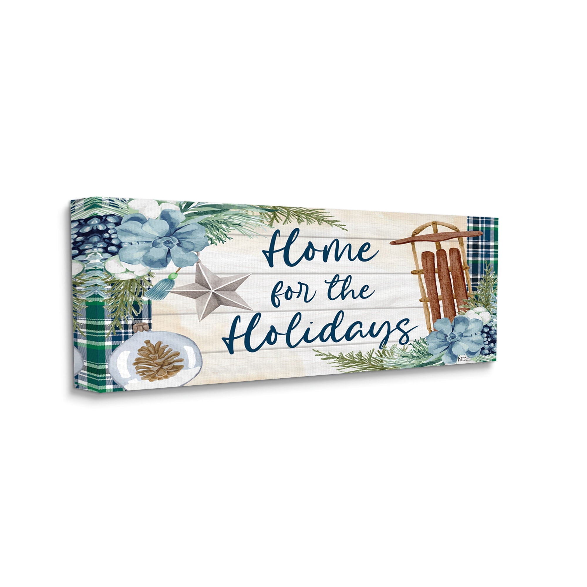 Stupell Industries Home For The Holidays Tartan Holiday Painting Gallery Wrapped Canvas Print Wall Art