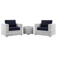 thumbnail image 1 of Modway Convene Ensemble de Mobilier de Patio Extérieur 3 Pcs en Gris Pâle Marine, 1 of 11