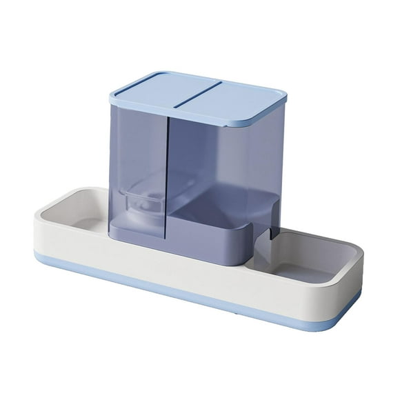 DOLITY Food and Water Dispenser Cat Bowl Automatic Feeder and Water Dispenser for Puppy Blue