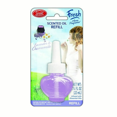 (4 pack) Home Select Plug-In Air Fresheners Refill, Lavender & Chamomile, 0.74 Oz
