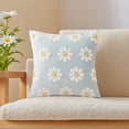 thumbnail image 2 of Unique Bargains Velvet Daisy Embroidery Pillow Covers Set of 2 Blue 18" x 18", 2 of 7