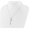 thumbnail image 3 of Sterling Silver Rhod-Plated Pearl/Cz Key With Heart W/2In Ext Necklace (Width 1.2) (Length 20) - Jbsp, 3 of 5