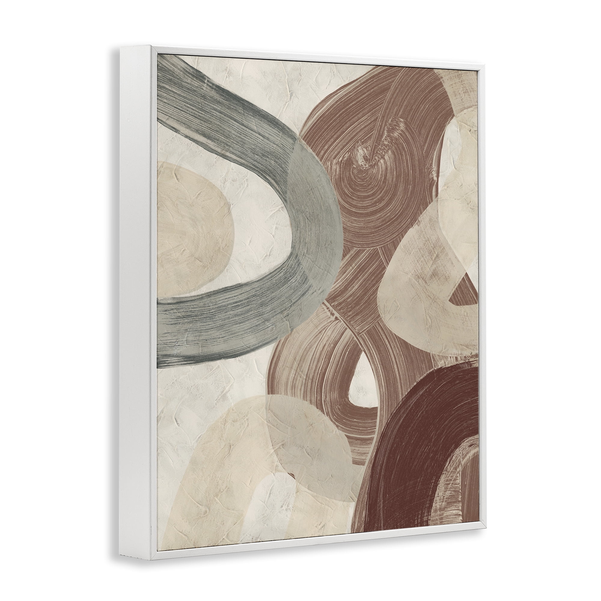 Stupell Industries Abstract Southwestern Neutrals Abstract Painting White Framed Art Print Wall Art, 24 x 30