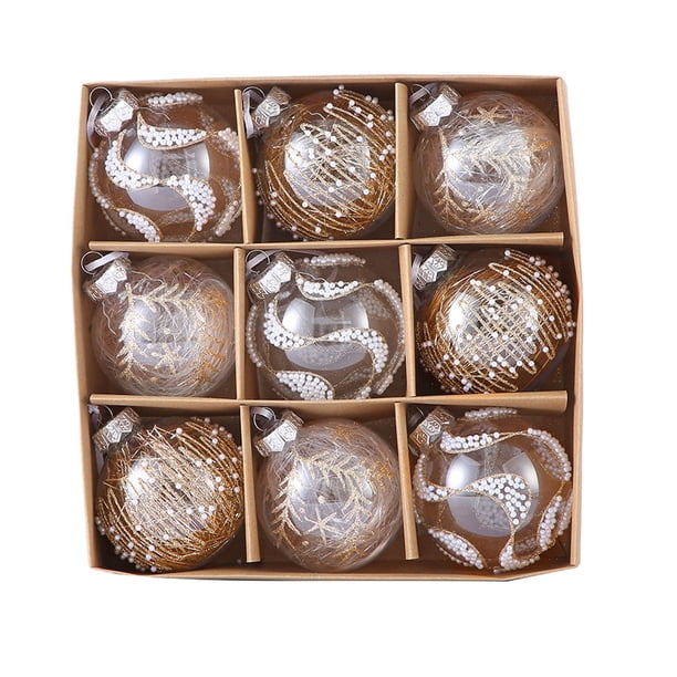 Bewildely 12 pack/lote bola hecha de PET decoración navideña amplia aplicación para fiestas temáticas bola de árbol de Navidad no tóxica Kits de decoración para fiestas champán