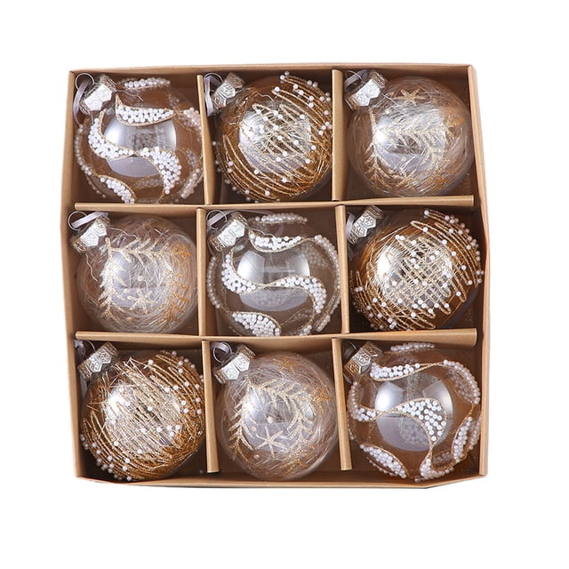Bearachild Bola de decoración navideña inodora de 12 piezas, decoraciones de bolas de PET para fiestas temáticas clásicas y no tóxicas Kits de decoración para fiestas champán