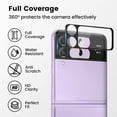 thumbnail image 3 of (2 Pack) Dteck Compatible with Samsung Galaxy Z Flip 3 5G,Camera Lens Protector Anti-Scratch 2 in 1 Ultra-Thin Bubbles Free HD Tempered Glass Camera Lens Protector Film for Galaxy Z Flip 3 5G,Black, 3 of 8