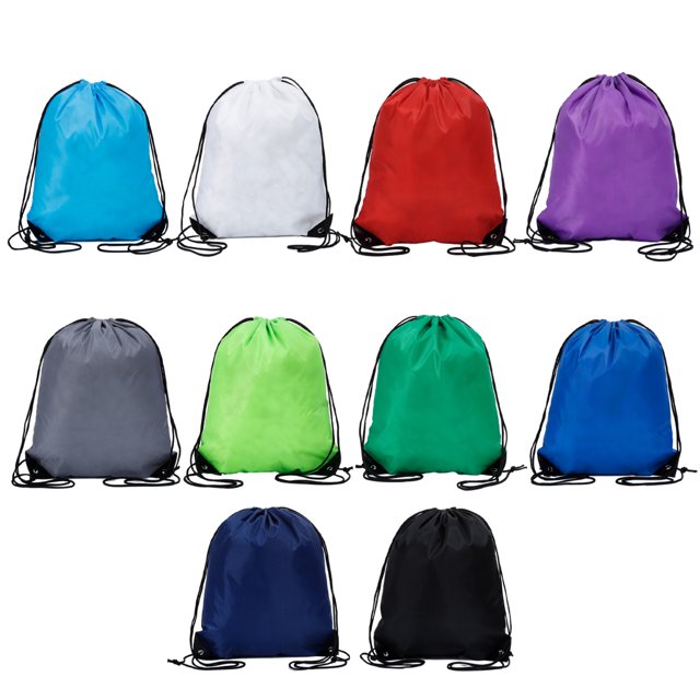 10 bolsas con cordón, bolsa de gimnasio con cordón, mochila con cordón para deportes, gimnasio, viajes, natación, playa