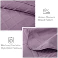 thumbnail image 6 of Exclusivo Mezcla Ultrasonic King Quilt Set, 3-Piece Lightweight Bedspreads Modern Striped Coverlet, Dusty Lavender, 6 of 7