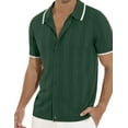 thumbnail image 4 of Iceglad Men's Casual Button Down Shirt Short Sleeve Vintage Clothes Knit Polo Shirts Summer Beach Shirts, 4 of 11